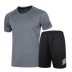 Mùa hè quần áo tập luyện thể thao phù hợp với nam ngắn tay chạy quần áo nhanh chóng làm khô quần áo năm điểm quần short thể thao quần áo T-Shirt