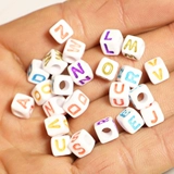 Аксессуар, аксессуары, браслет, бусины, квадратное ожерелье с буквами