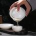 200ml sứ trắng bao gồm bát lớn bát trà đốt cháy mỡ trắng ba bát đặt ấm trà kung fu đặt nhà - Trà sứ