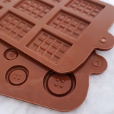 Кнопка шоколадной плесень Силиконовый сердце в форме пентагонального пончика Длинное решетчатое гору печенье