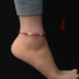 嫣然 艺 坊 990 chuyển bạc đầy đủ hạt vòng chân dây đỏ nam và nữ mẫu đôi chữ đỏ dây quà tặng năm nay vòng chân Vòng chân