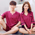 V-cổ cặp vợ chồng tuổi teen đồ ngủ phụ nữ mùa xuân lụa đồ ngủ nam ngắn tay phù hợp với băng lụa mùa hè mỏng dịch vụ nhà bộ đồ ngủ Cặp đôi