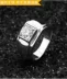 Nhẫn thời trang nam mô phỏng kim cương Phiên bản Hàn Quốc của thủy triều không phai màu nhẫn thép titan Đàn ông nhẫn cưới chữ bạch kim