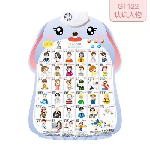 Мультяшный обучающий флип-чарт, игрушка на стену для детского сада, со звуком, грамотность, обучение, раннее развитие