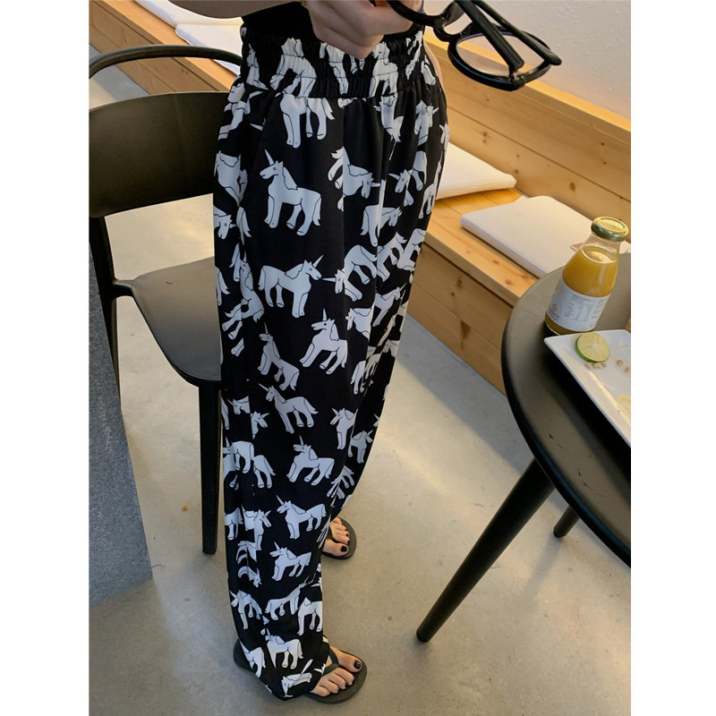 Wide-leg women's high-waisted, sagging summer thin 2022 Korean style new loose straight-leg casual floor-length chiffon pants Application Scenario