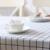 Khăn trải bàn bằng vải lanh cotton văn học retro bàn bàn tròn bàn cà phê bàn ​​châu Âu và Hoa Kỳ IKEA tối giản hiện đại khăn trải bàn màu trắng Khăn trải bàn