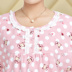 Đồ ngủ nữ mùa xuân và mùa thu đơn mảnh cổ tròn áo thun cotton dài tay áo sơ mi nữ trung niên kích thước lớn phục vụ nhà những kiểu đồ bộ đẹp Pyjama