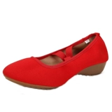 Туфли, танцующая красная тканевая обувь, мягкая подошва