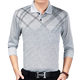 Người đàn ông trung niên ve áo dài tay T-Shirt cha mặc phần mỏng đáy áo sơ mi nam trung niên của mùa hè mỏng từ bi Áo phông dài