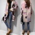 2017 mùa thu mới của phụ nữ khí chất Hàn Quốc áo dài tay dài raglan tay áo len phụ nữ - Trung bình và dài Coat