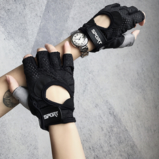 Перчатки для йоги 运动手套女健身半指黑色男瑜伽夏季薄款防滑训练防起茧器械单车