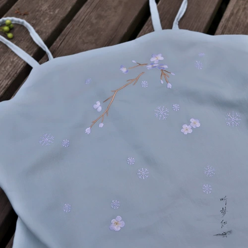 Ханьфу, топ с чашечками, топ без лямок, с вышивкой, китайский стиль