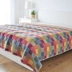 Bộ đồ giường bông hạt thêu được thêu bông bằng vải kẻ sọc mùa hè mát mẻ được bao phủ bởi điều hòa không khí bằng cách phủ giường mỏng
