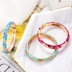 Bắc Kinh Jingtai Blue bangle Vòng tay hoa mẫu đơn nhỏ đích thực Thời trang Vòng đeo tay Bắc Kinh Trang sức nổi bật Quà tặng ở nước ngoài vòng mã não Vòng đeo tay Cuff