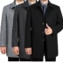 Áo len mùa đông trung niên của nam giới trong phần dài của áo len áo khoác dày áo gió cha cộng với phân bón để tăng