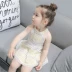 Cô gái váy rỗng 2022 mùa hè mới của trẻ em phiên bản Hàn Quốc váy chấm bi cho bé váy vest váy công chúa