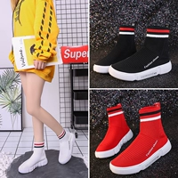 Giày thun thun nữ mùa thu mới 2019 Sinh viên Hàn Quốc hoang dã ulzzang cao giúp hip hop chuyển động giày sneaker nữ chính hãng