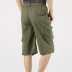 Trung niên nam cắt quần cotton trung niên cha nạp quần short eo cao đàn hồi eo quần đa túi bãi biển quần