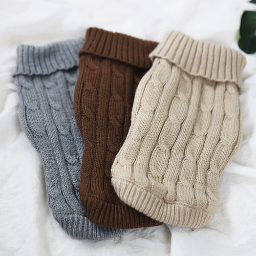 Свитер собаки вязаный плюшевый бишон медведь гранат