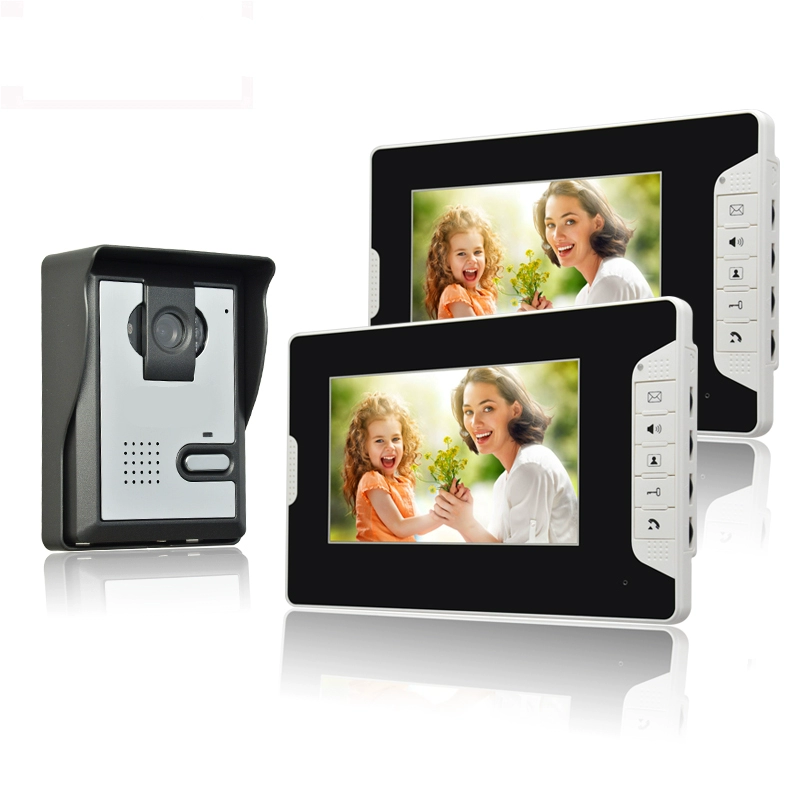 Biệt thự gia đình Hệ thống kiểm soát truy cập thông minh có dây video độ phân giải cao 7 inch có thể mở khóa một cho hai bán chuông hình Chuông cửa có hình