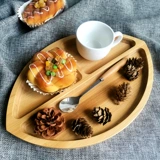 Листовая тарелка пельмени пельмени пельмени, бамбук деревянный лоток домохозяйственные фруктовые тарелки конфеты с закусками торт ореховые закуски