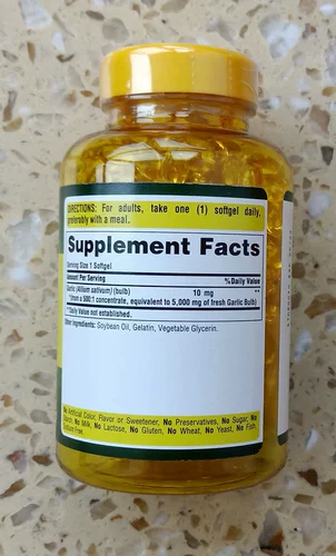 Американская пуританская чесночная масла мягкая капсула 5000 мг250 зерна высокого содержания чесночного масла Prieiplai
