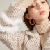 Authentic ba màu 2019 mùa đông nữ phiên bản Hàn Quốc của lông thỏ chấm houndstooth áo khoác len D844004D00 - Áo Hàn Quốc áo khoác dạ dài nữ Áo Hàn Quốc
