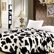 Mô hình bò chăn Raschel màu đen và trắng lớn tại chỗ màu rắn giản dị bìa chăn quilt quilt