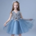 2018 mới cô gái nhỏ ăn mặc ngắn màu xanh hoa cô gái hôn váy cưới Liuyi hiệu suất váy ren tutu