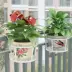 Giá treo chậu hoa Chlorophytum và Pothos Lan can nghệ thuật Giá treo hoa ban công [Gói giá trị gồm 3] Giá đỡ hoa dày bằng sắt kệ gỗ trồng cây ban công 
