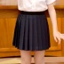 Nữ sinh Học sinh Đồng phục Váy xếp li Mùa xuân và Mùa thu Trẻ em Cao đẳng Gió Màu rắn Váy Nữ Lớn Váy ngắn - Đồng phục trường học / tùy chỉnh thực hiện