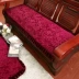 Đỏ gỗ rắn sofa đệm mùa hè bằng gỗ kết hợp đệm liên bang băng ghế dự bị ghế ba chỗ ngồi đệm non-slip bốn mùa phổ bộ thảm lót ghế gỗ Ghế đệm / đệm Sofa