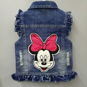 Trẻ em denim vest của phụ nữ vest 2018 mới của Hàn Quốc phiên bản của mùa xuân và mùa thu áo mùa xuân nữ bé công chúa vest vest