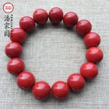 Натуральное украшение-шарик, браслет из бусин, цвета киновари