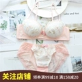 Nhật Bản dễ thương cô gái trái tim áo ngực bộ phần mỏng thoáng khí áo ngực nhỏ đẹp ren thêu đồ lót - Bộ đồ lót