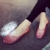 Mùa hè phòng tắm dép tinh thể thạch giày nhà nhà nữ trong nhà Bao Đầu nhựa cao su chống trượt dép và dép giày crocs nữ Dép