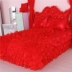 Hồng satin bông denim Hàn Quốc phiên bản của bông công chúa gió ren chăn 1.8m mới miễn phí vận chuyển 4 bộ - Bộ đồ giường bốn mảnh Bộ đồ giường bốn mảnh