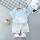 Bộ đồ ngắn tay cho bé trai cotton đẹp trai mùa hè bé hè quần áo trẻ em cho bé 0 bé gái Áo phông 3 trẻ em 1 tuổi - Phù hợp với trẻ em