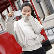 Da của phụ nữ áo ngắn Hàn Quốc phiên bản của lỏng pu leather bf gió 2018 mùa thu và mùa đông đầu máy mới da nhỏ của phụ nữ kích thước lớn