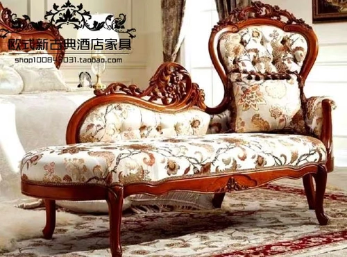 Ткань, классический диван для спальни из натурального дерева