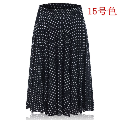Летняя шелковая юбка для матери, для среднего возраста, большой размер, эластичная талия