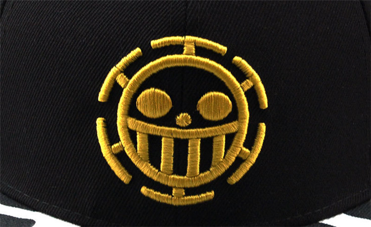 批发男女士韩版海贼王动漫特拉法尔加罗 劳黑色棒球帽平沿帽潮帽