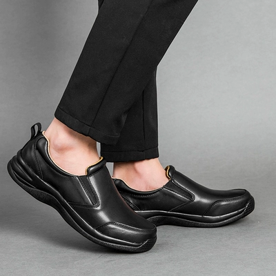 Giày nam Wako Slide Giày chống trượt không thấm nước, Giày Chef Chống dầu, Giày thông thường đặc biệt Giày nam màu đen 