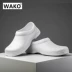 Wako Slide Chef Giày không trơn trượt Giày làm việc Nhà máy Nhà máy Nhà bếp Giày y tế Dầu chống thấm nước trắng 