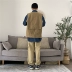 Ajoe mùa thu mới Ami 咔叽 Công cụ Nhật Bản thả lỏng áo vest quân sự trung lập - Dệt kim Vest