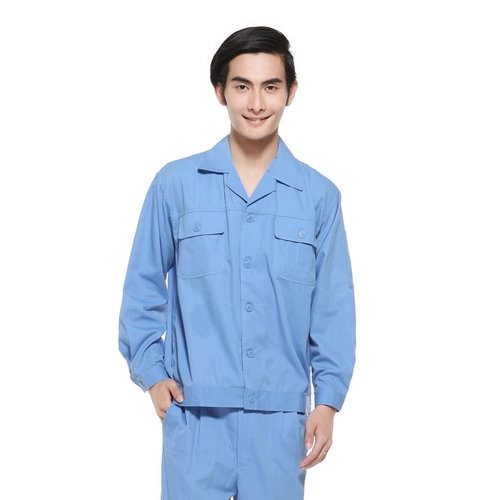 Летний синий тонкий комплект для работы, короткий рукав, делается под заказ