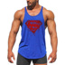 New Superman Men Chuyên nghiệp Thể hình Thể hình Thể hình Vai mỏng Dây đeo Cotton Sweat Vest Vòng Hem Loose Sling áo ba lỗ nam cao cấp Lót