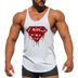 New Superman Men Chuyên nghiệp Thể hình Thể hình Thể hình Vai mỏng Dây đeo Cotton Sweat Vest Vòng Hem Loose Sling áo ba lỗ nam cao cấp Lót