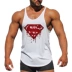 New Superman Men Chuyên nghiệp Thể hình Thể hình Thể hình Vai mỏng Dây đeo Cotton Sweat Vest Vòng Hem Loose Sling ao thể thao Lót