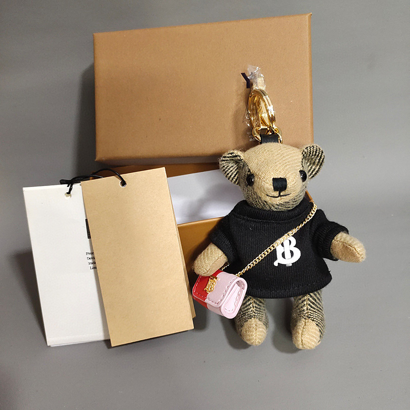 Black T-BagBear Pendant Bear Bag Pendant Key buckle Hanging decoration originality automobile Key chain lovely personality teddy bear